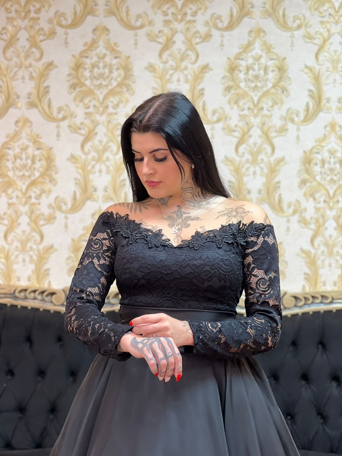 Body Manga Longa Preto