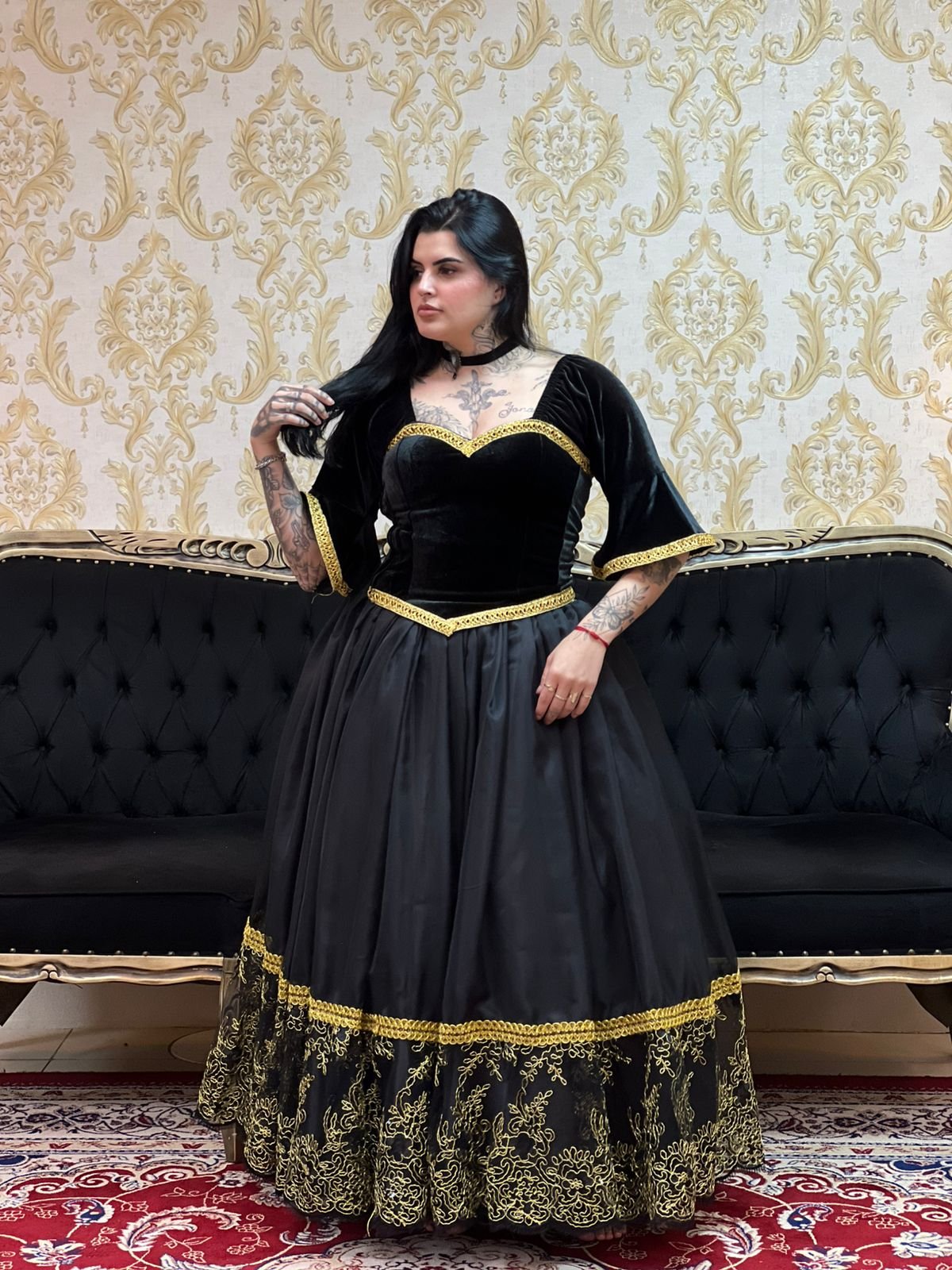 Corpete Veludo Preto/Dou