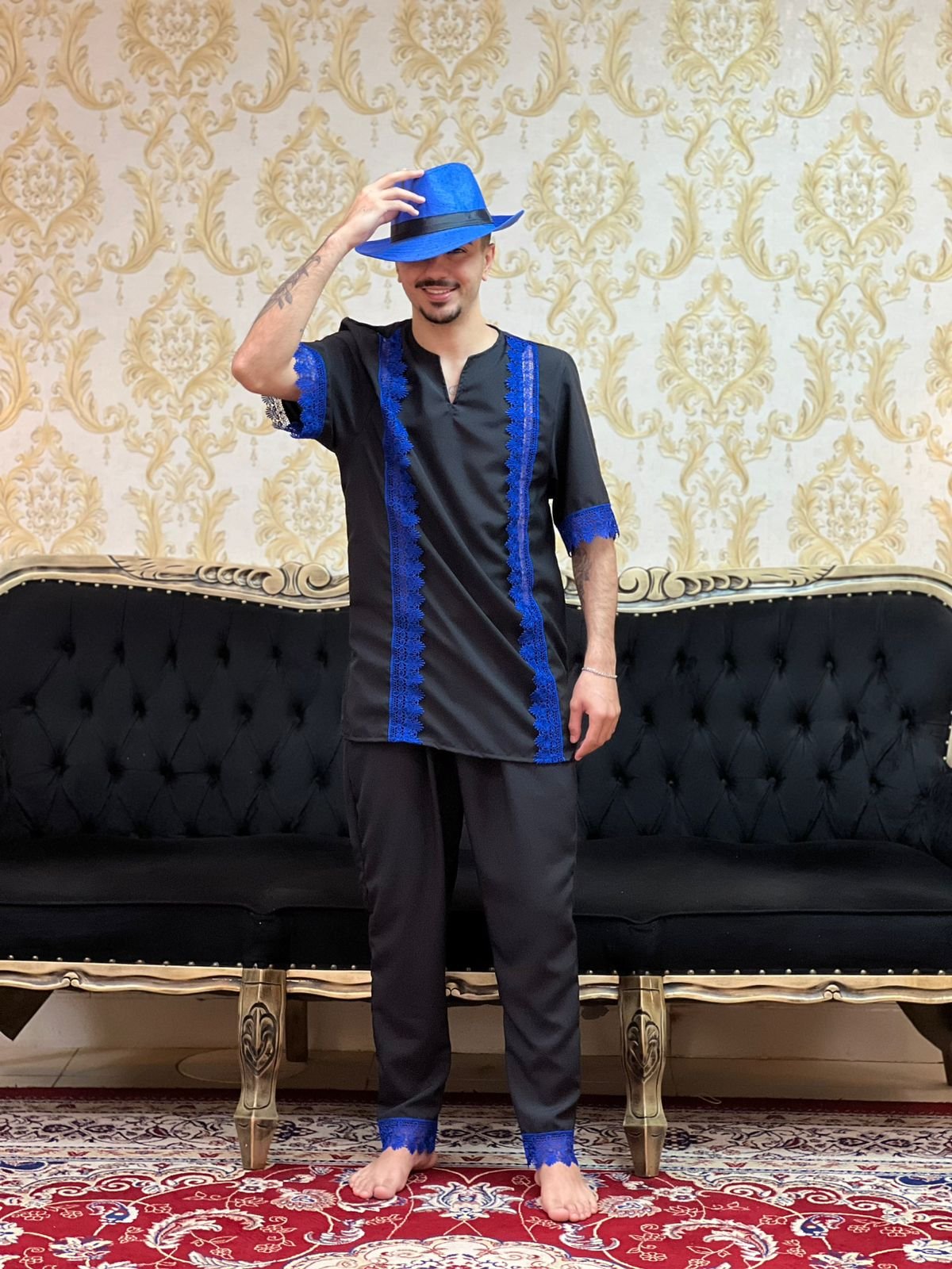 Conjunto Guipir Preto/Azul