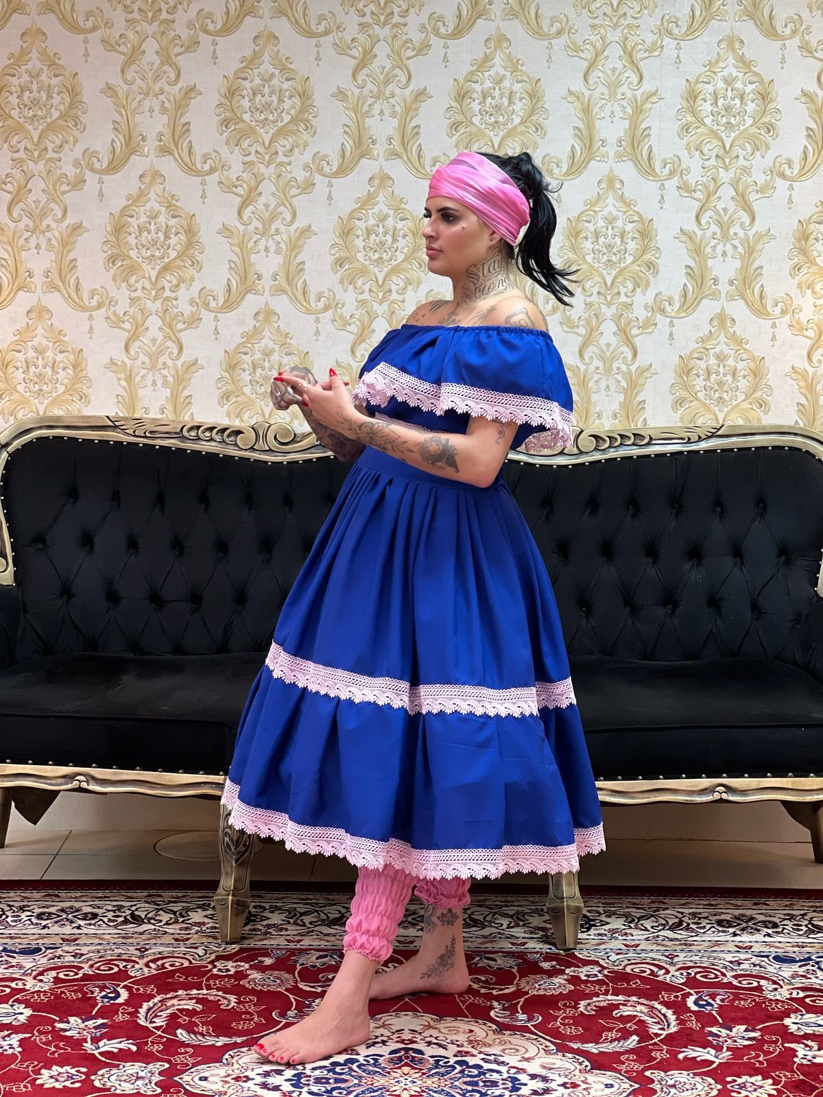 Conjunto Guipir Fem Azulão/Rosa