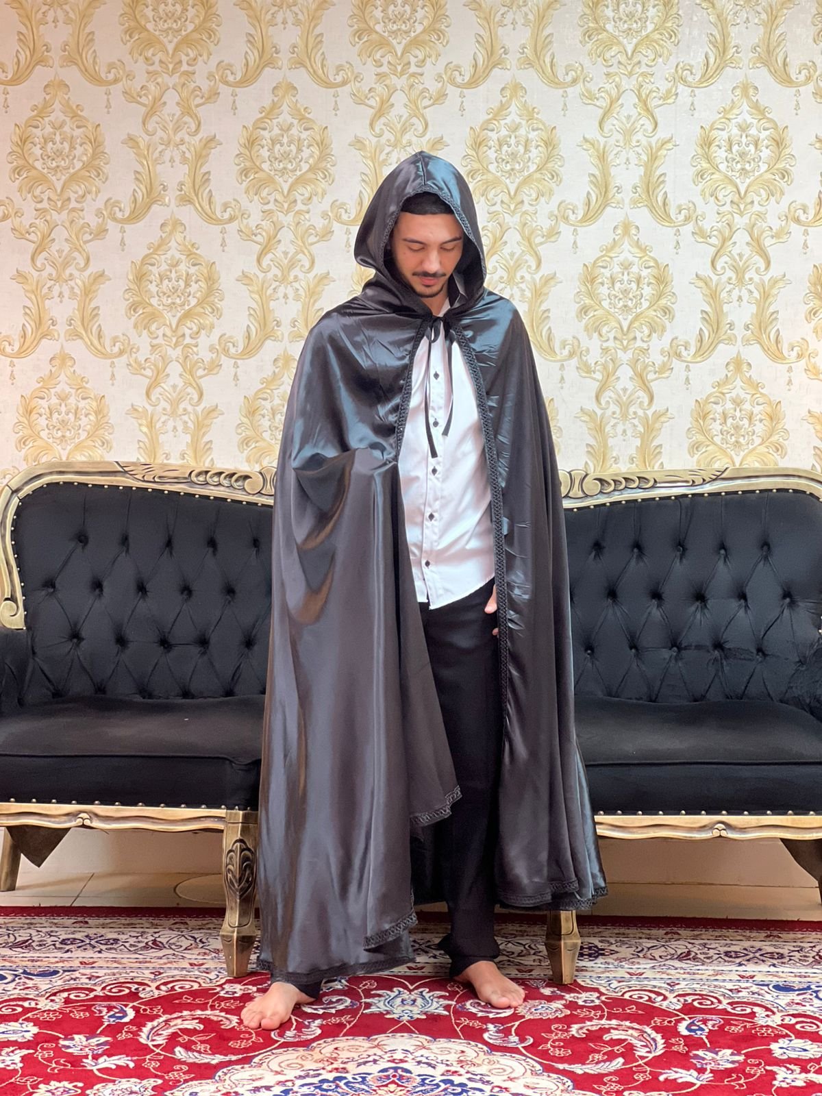 Capa Capuz Cetim Preto