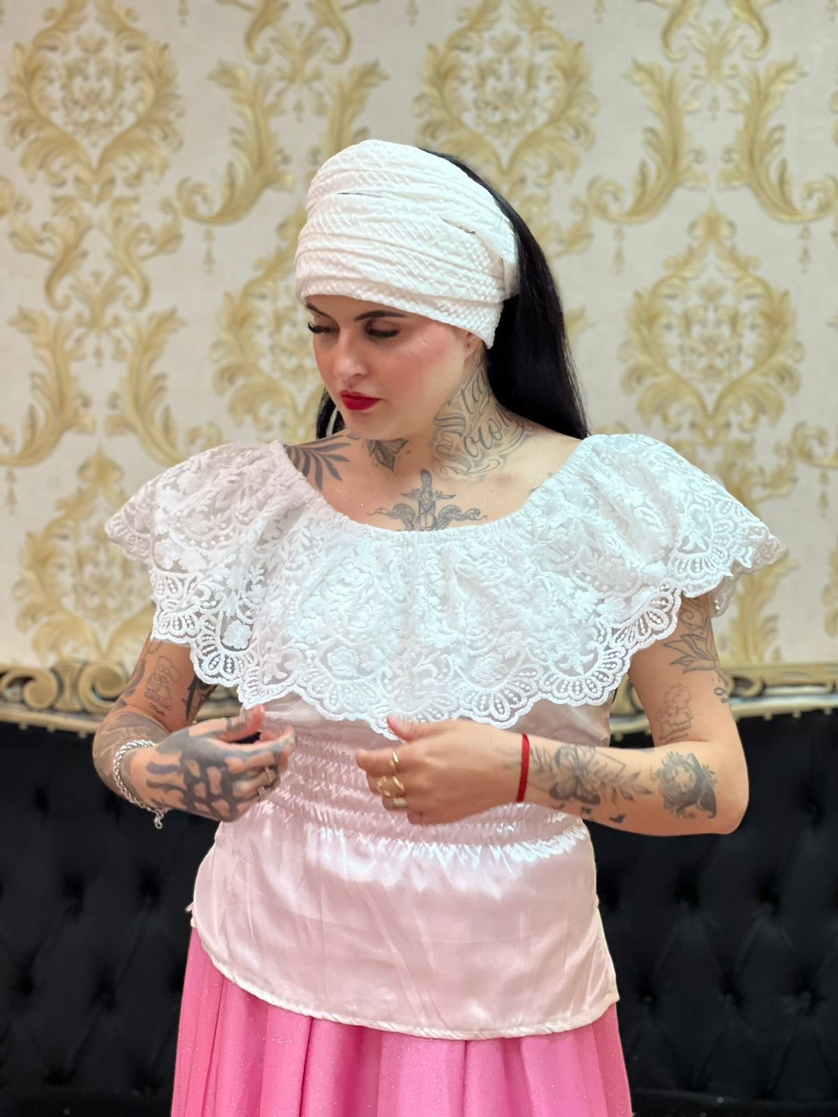 Blusa Babado Bordado Branco