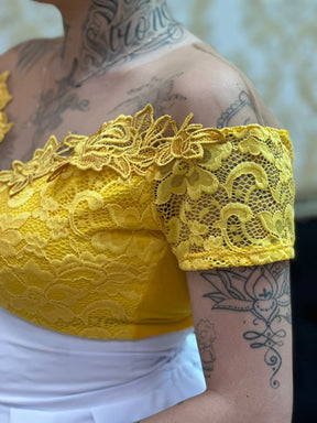 Body Renda Amarelo
