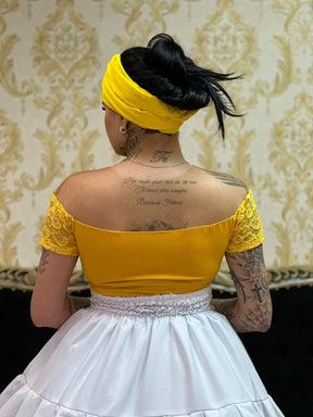 Body Renda Amarelo