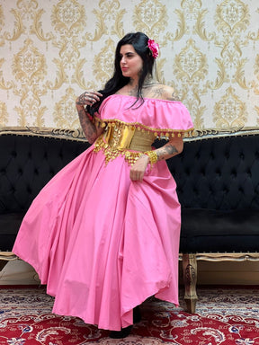 Conjunto Rosa & Dourado