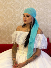 Lenço Voal Verde Água