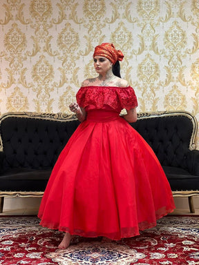 Saia Voal Longa Vermelha