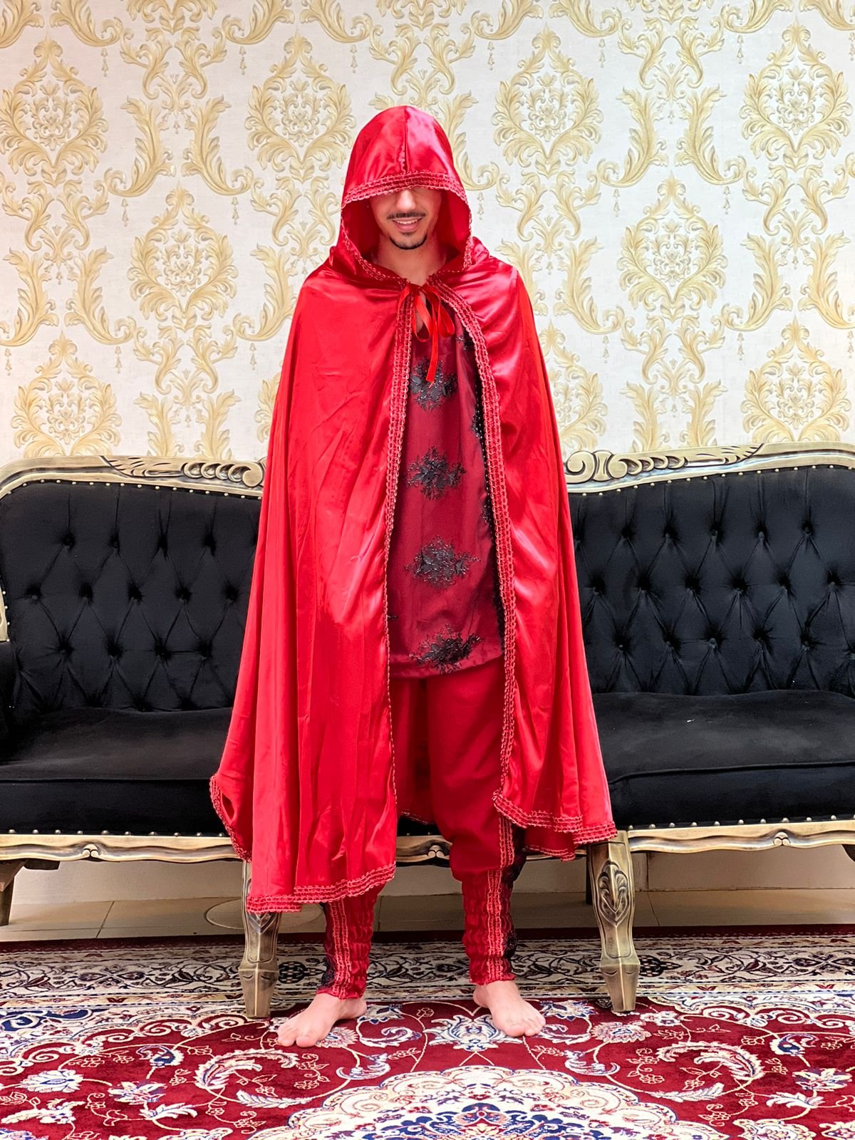 Capa Capuz Cetim Vermelha