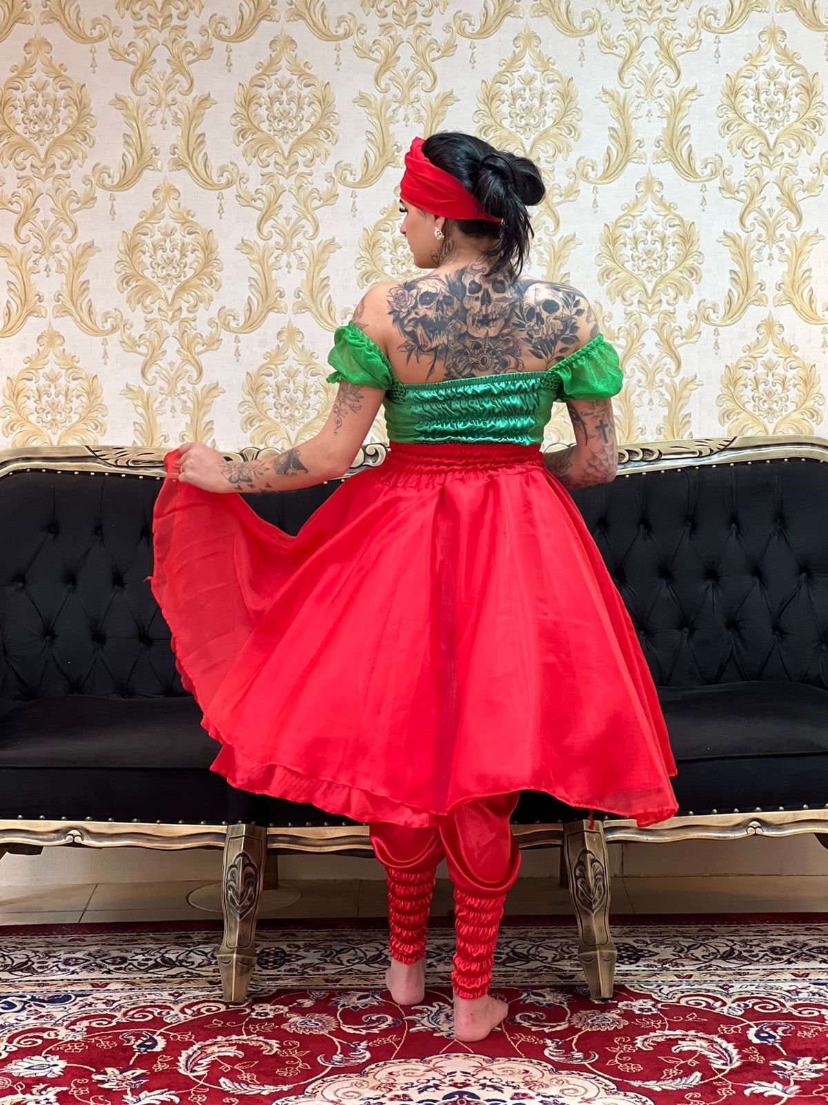 Saia Voal Curta Verm