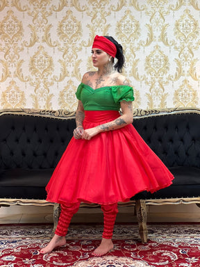 Saia Voal Curta Verm