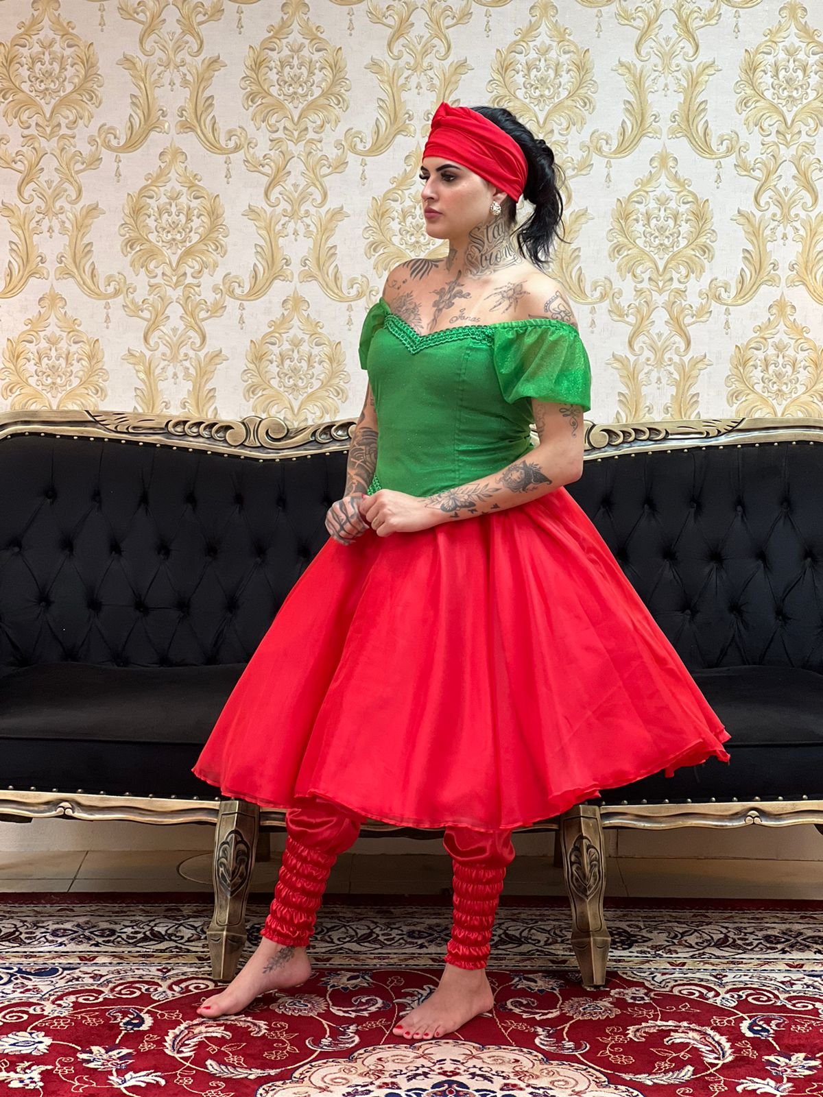 Saia Voal Curta Verm