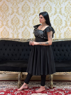 Saia Voal Curta Preta