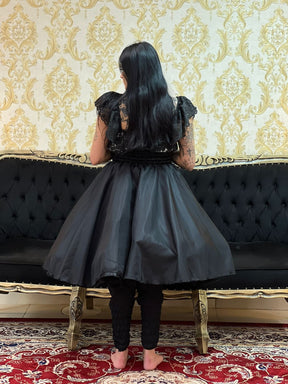 Saia Voal Curta Preta