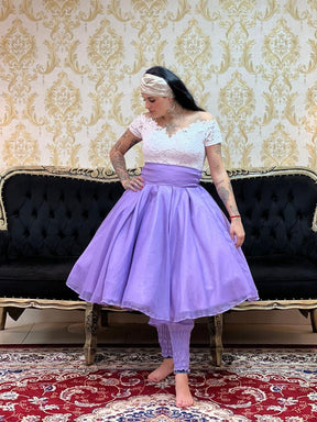 Saia Voal Curta Lilás