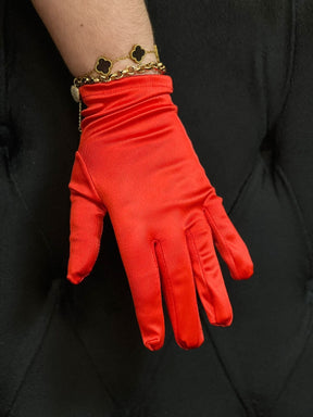 Luva Curta Cetim Vermelha