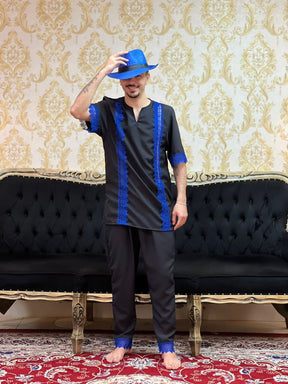 Conjunto Guipir Preto/Azul