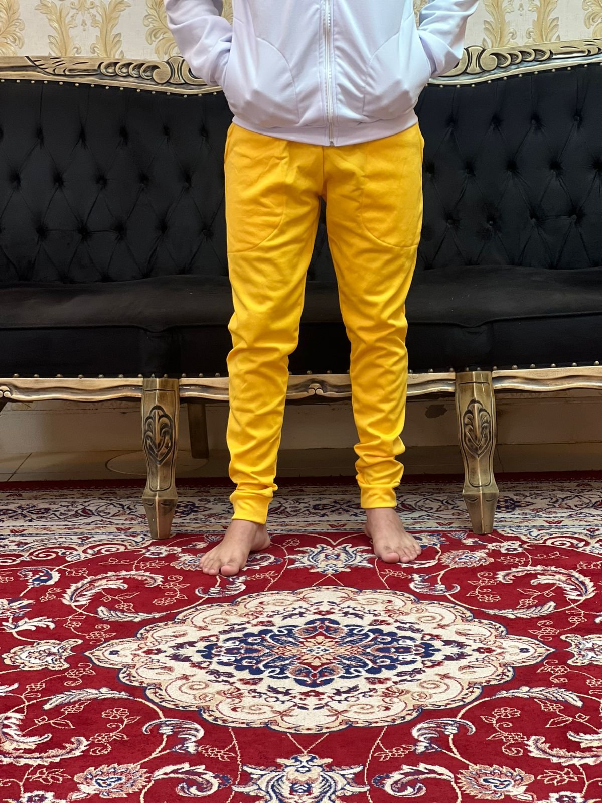 Calça Elanca Punho Amarela