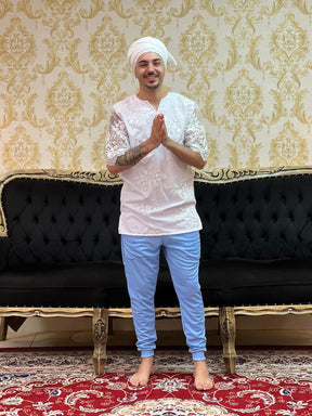 Calça Elanca Punho Azul