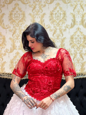 Corpete Rosas Vermelho