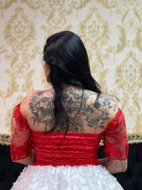 Corpete Rosas Vermelho