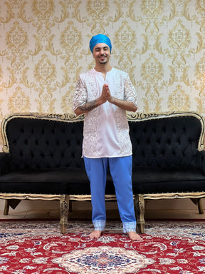 Kafta Luxo Branco/Prata