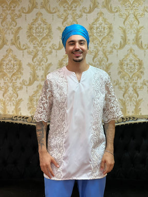 Kafta Luxo Branco/Prata