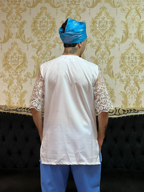 Kafta Luxo Branco/Prata