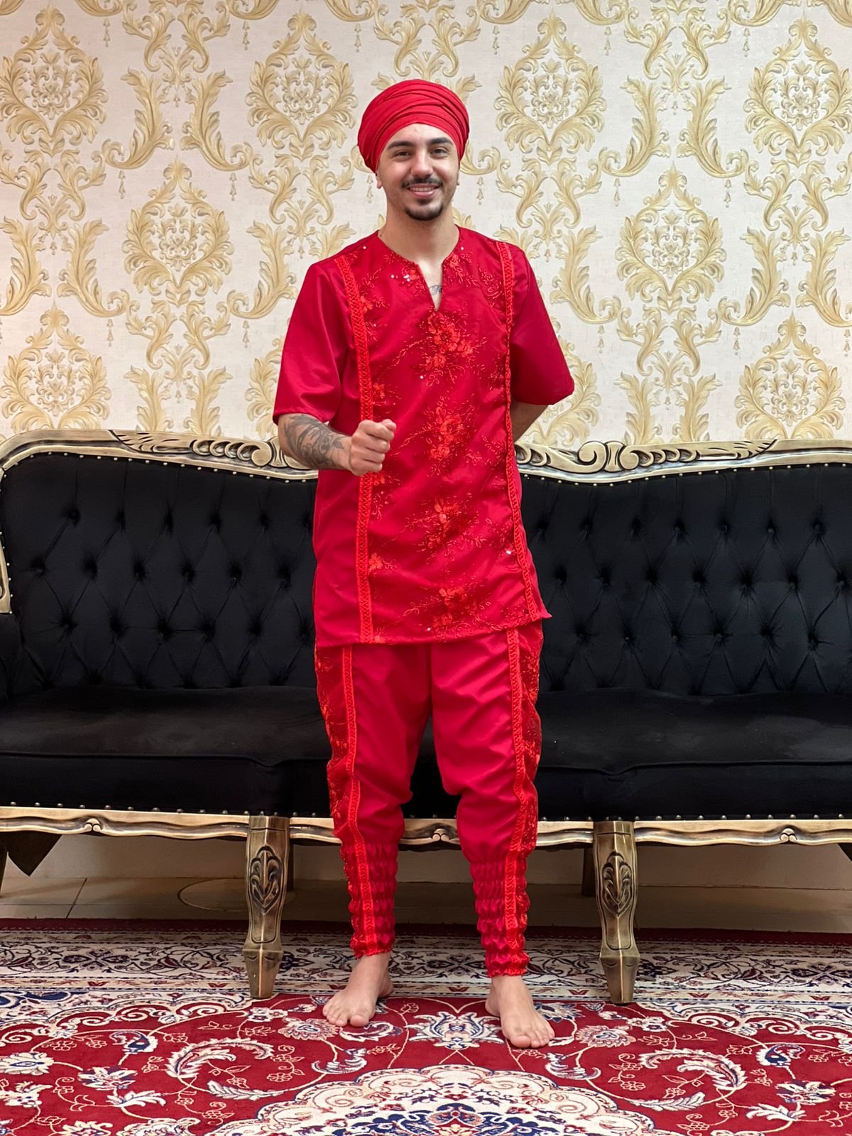 Kafta Bordada Vermelha