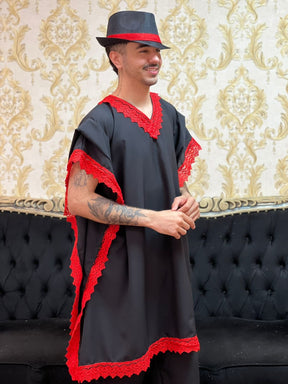 Kafta Tunica Preto/Verm