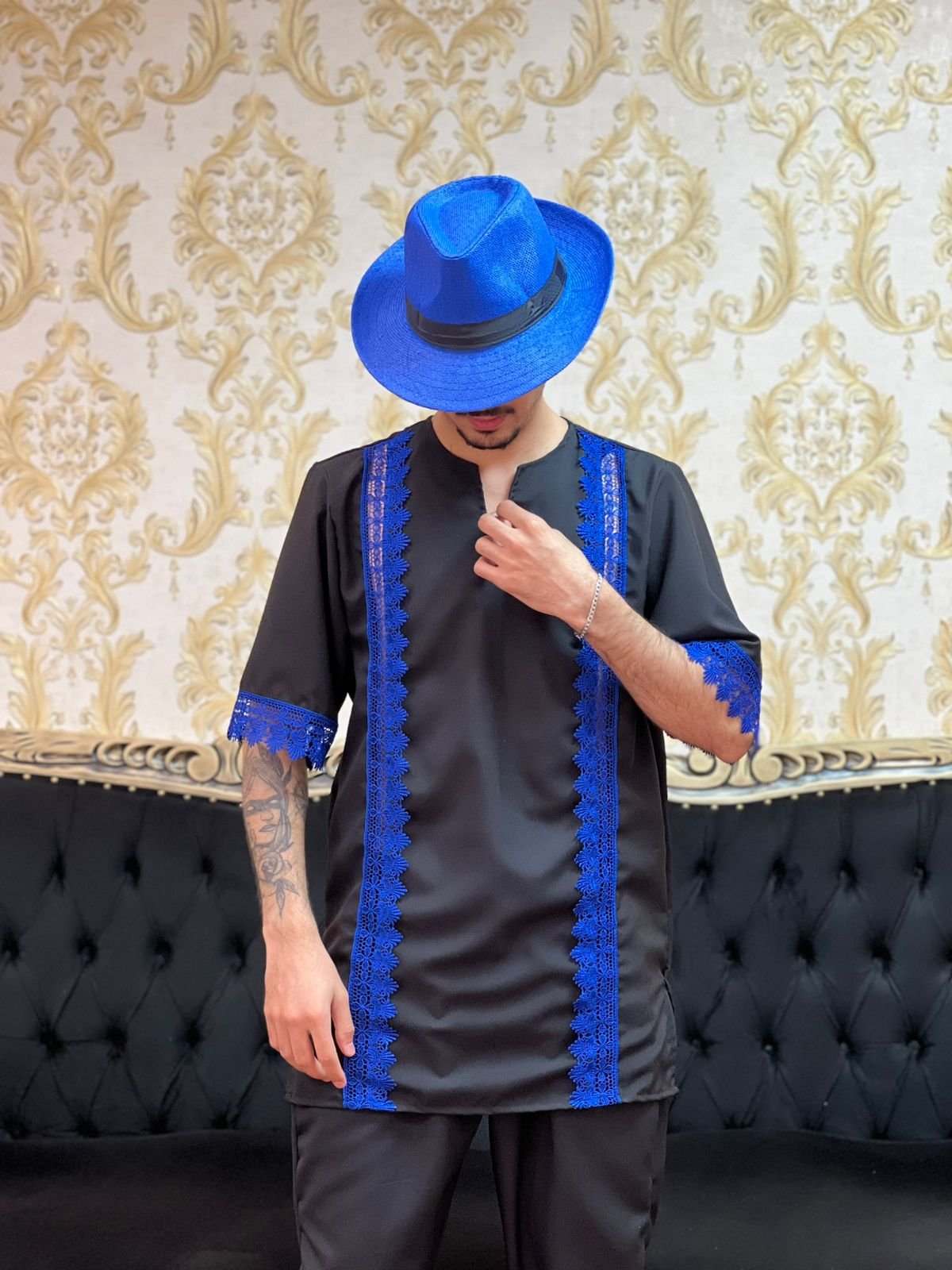 Conjunto Guipir Preto/Azul