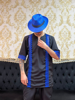 Conjunto Guipir Preto/Azul