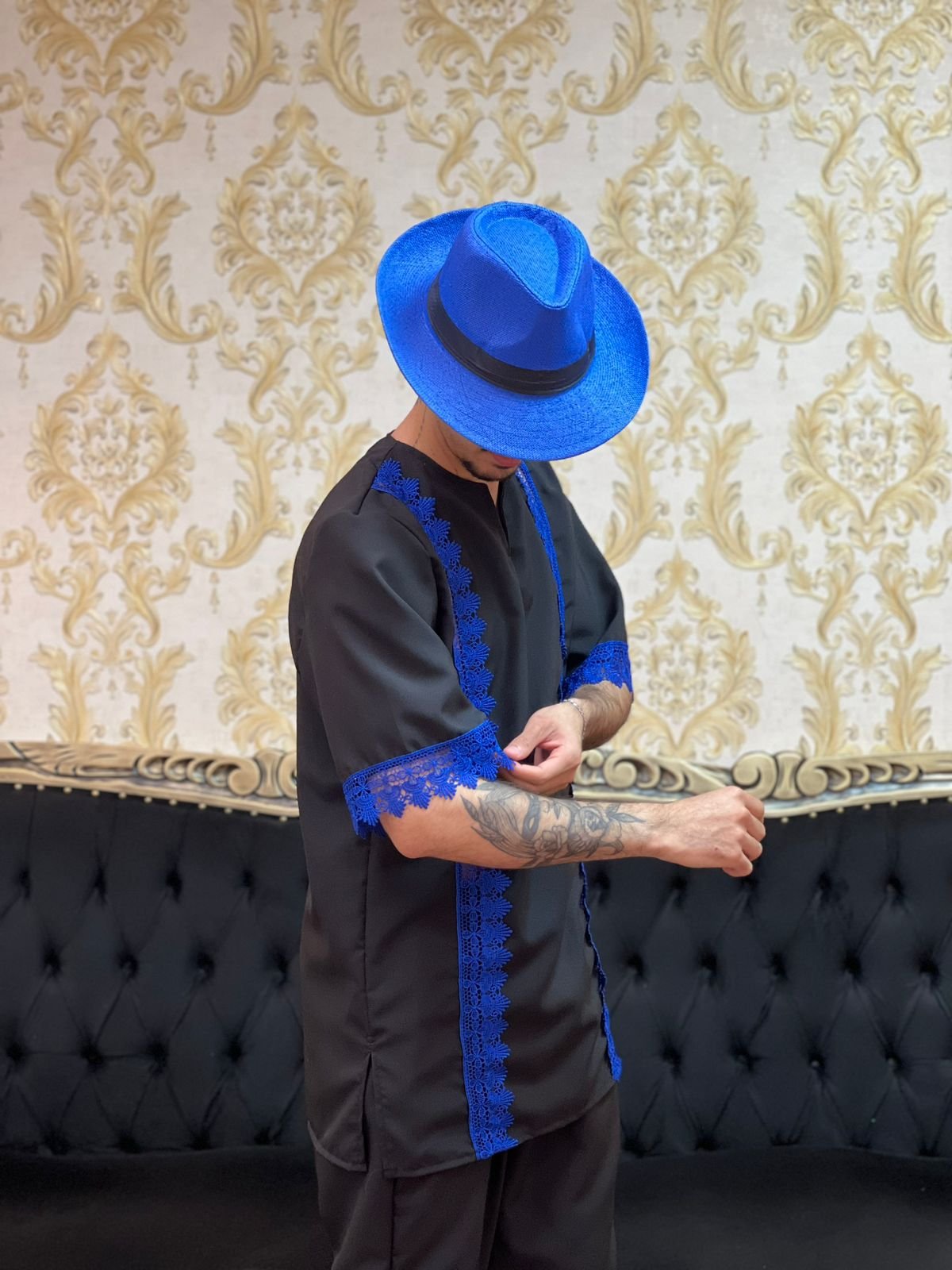 Conjunto Guipir Preto/Azul