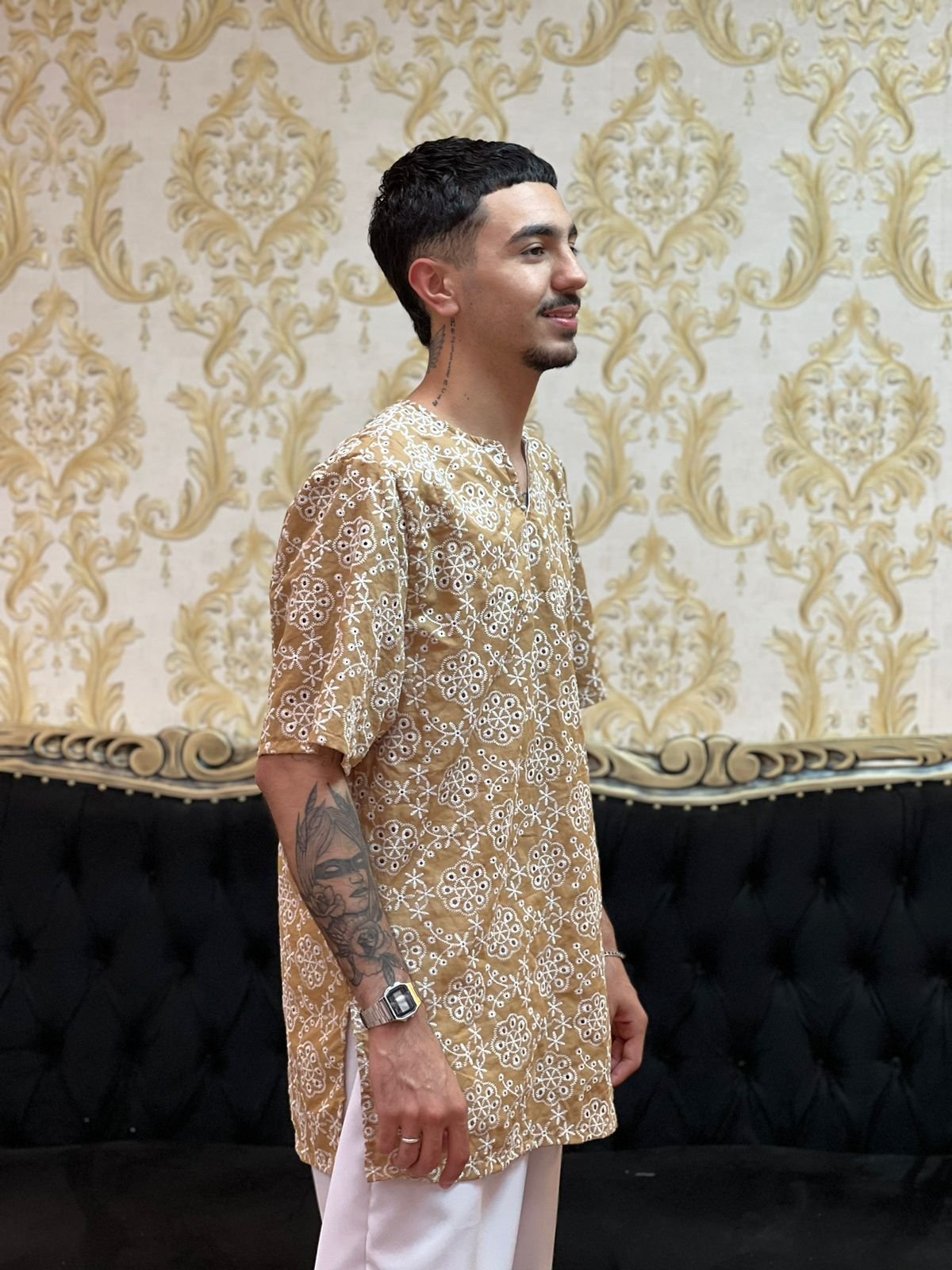 Kafta Broderi Marrom