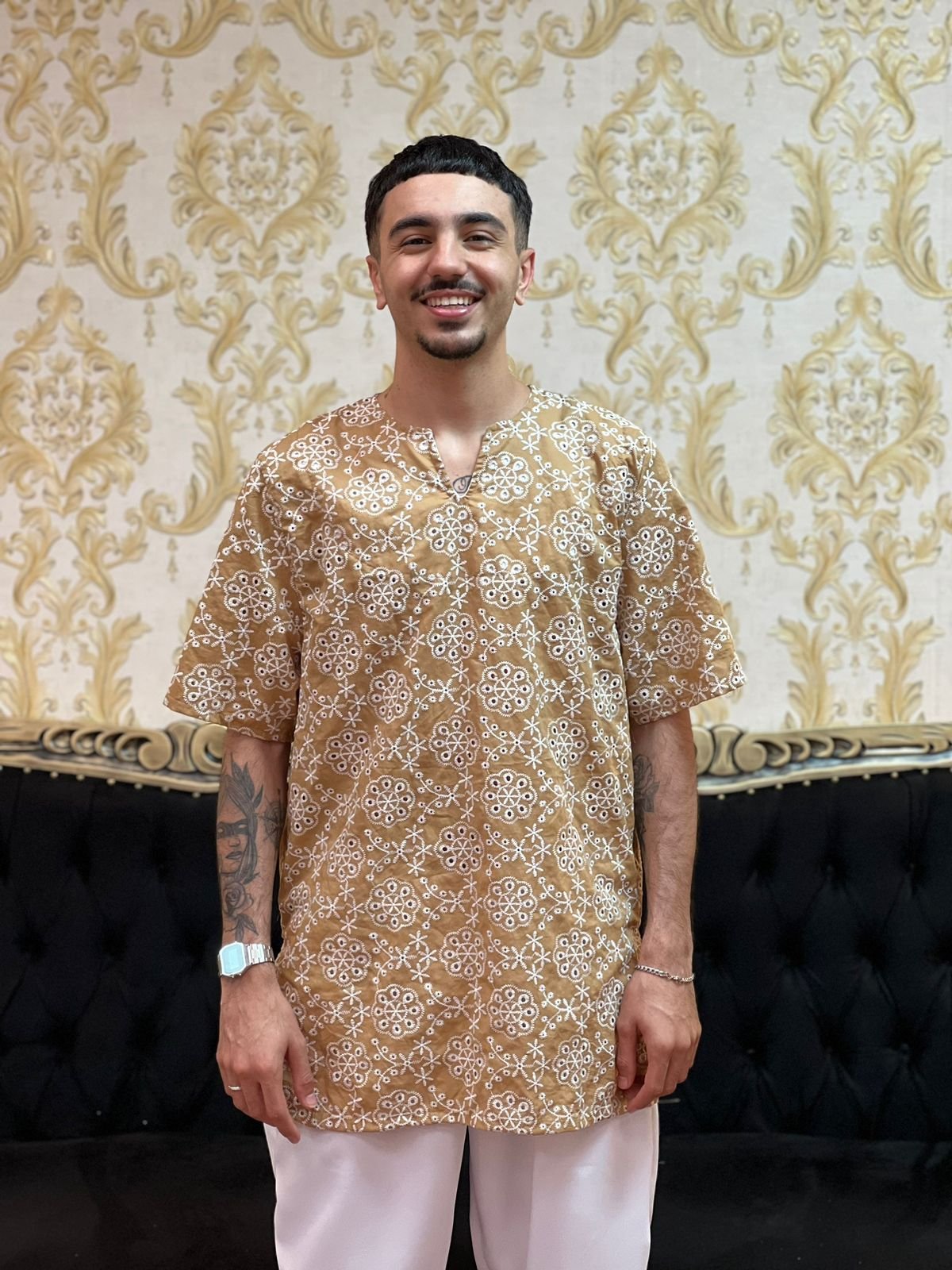 Kafta Broderi Marrom