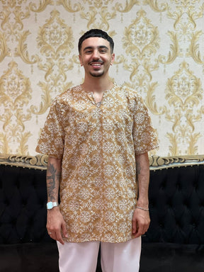 Kafta Broderi Marrom