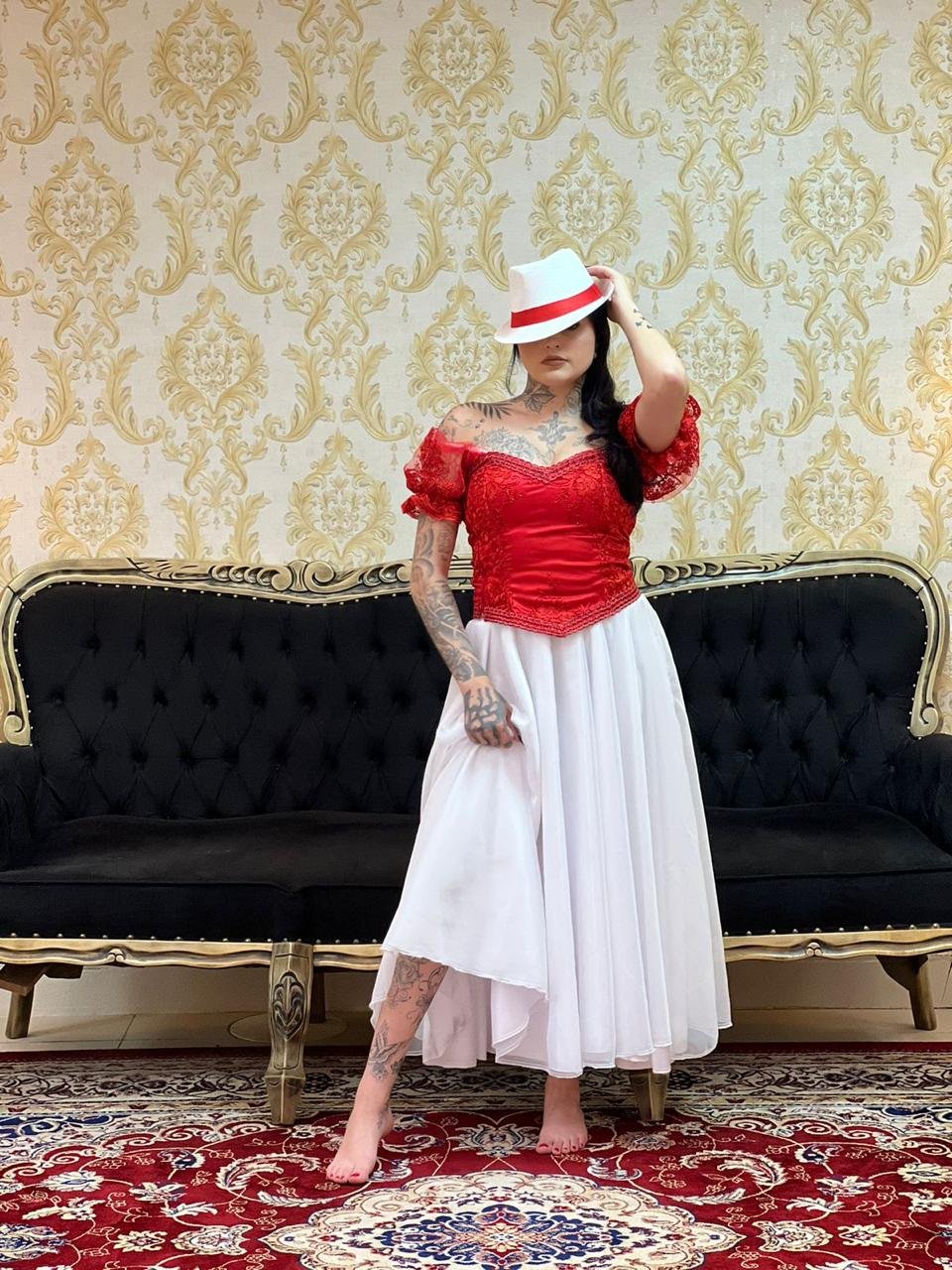 Saia Voal Longa Branca