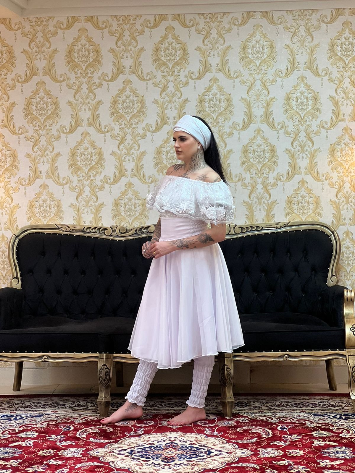 Saia Voal Curta Branca