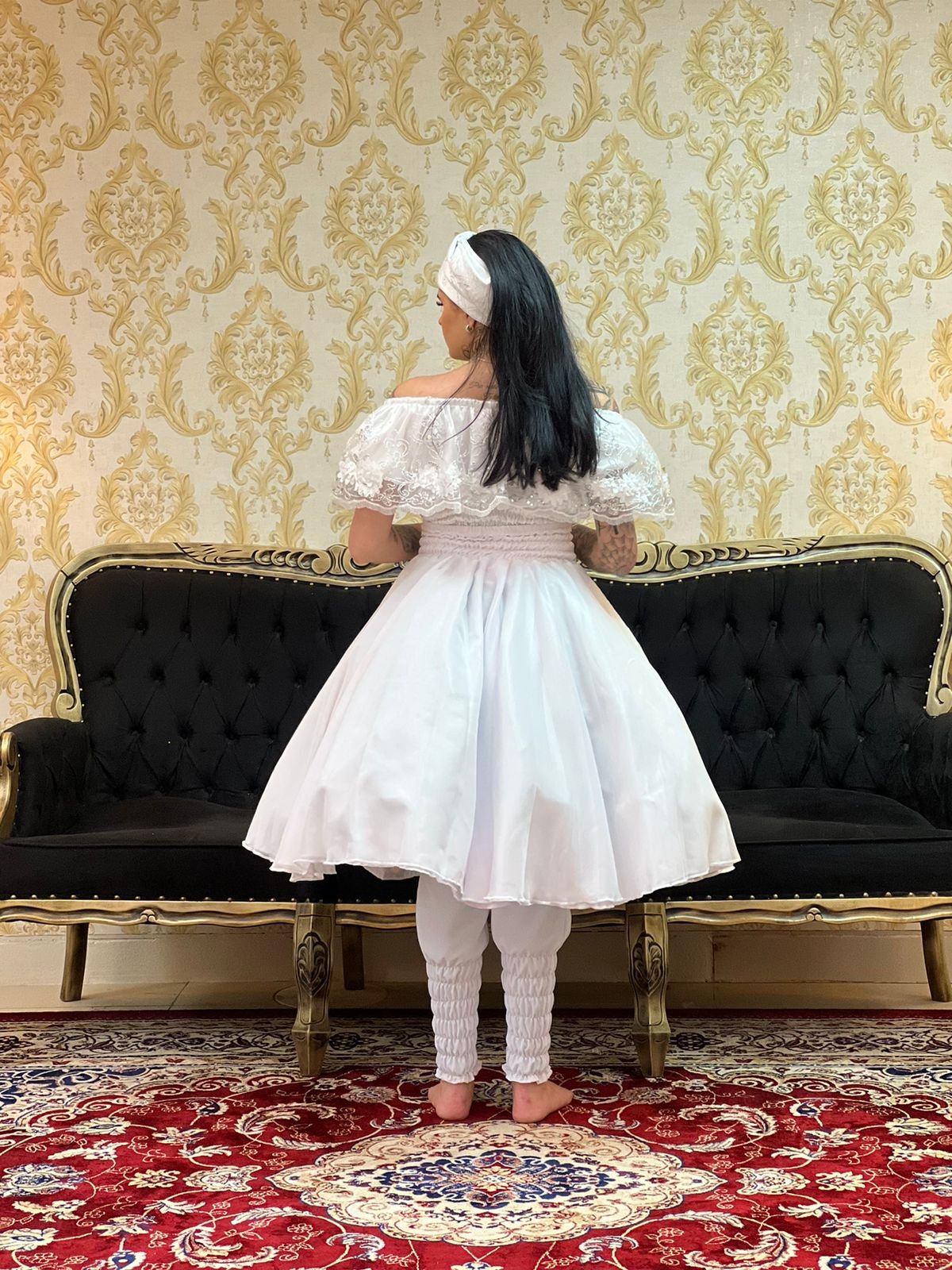 Saia Voal Curta Branca