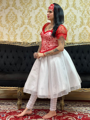 Saia Voal Curta Branca