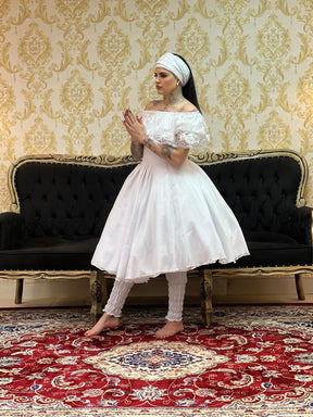 Saia Voal Curta Branca