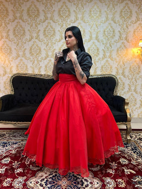 Saia Voal Longa Vermelha