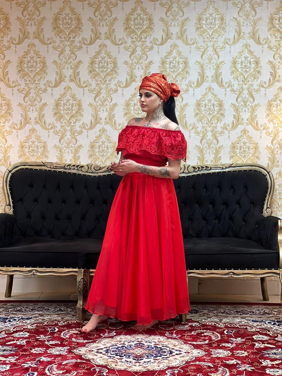 Saia Voal Longa Vermelha