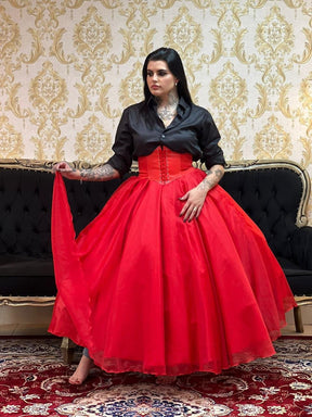 Saia Voal Longa Vermelha