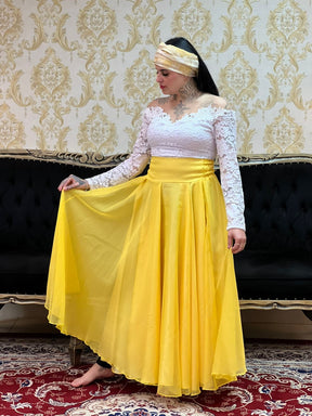 Saia Voal Longa Amarela