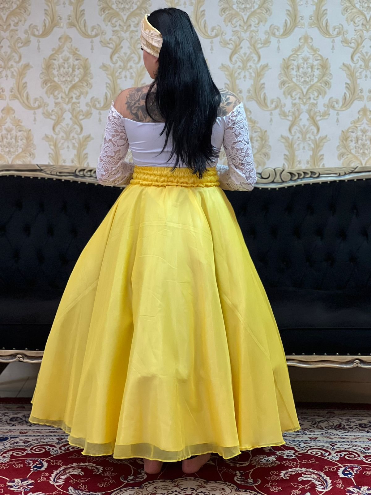 Saia Voal Longa Amarela