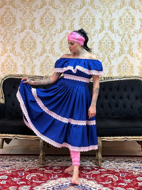 Conjunto Guipir Fem Azulão/Rosa