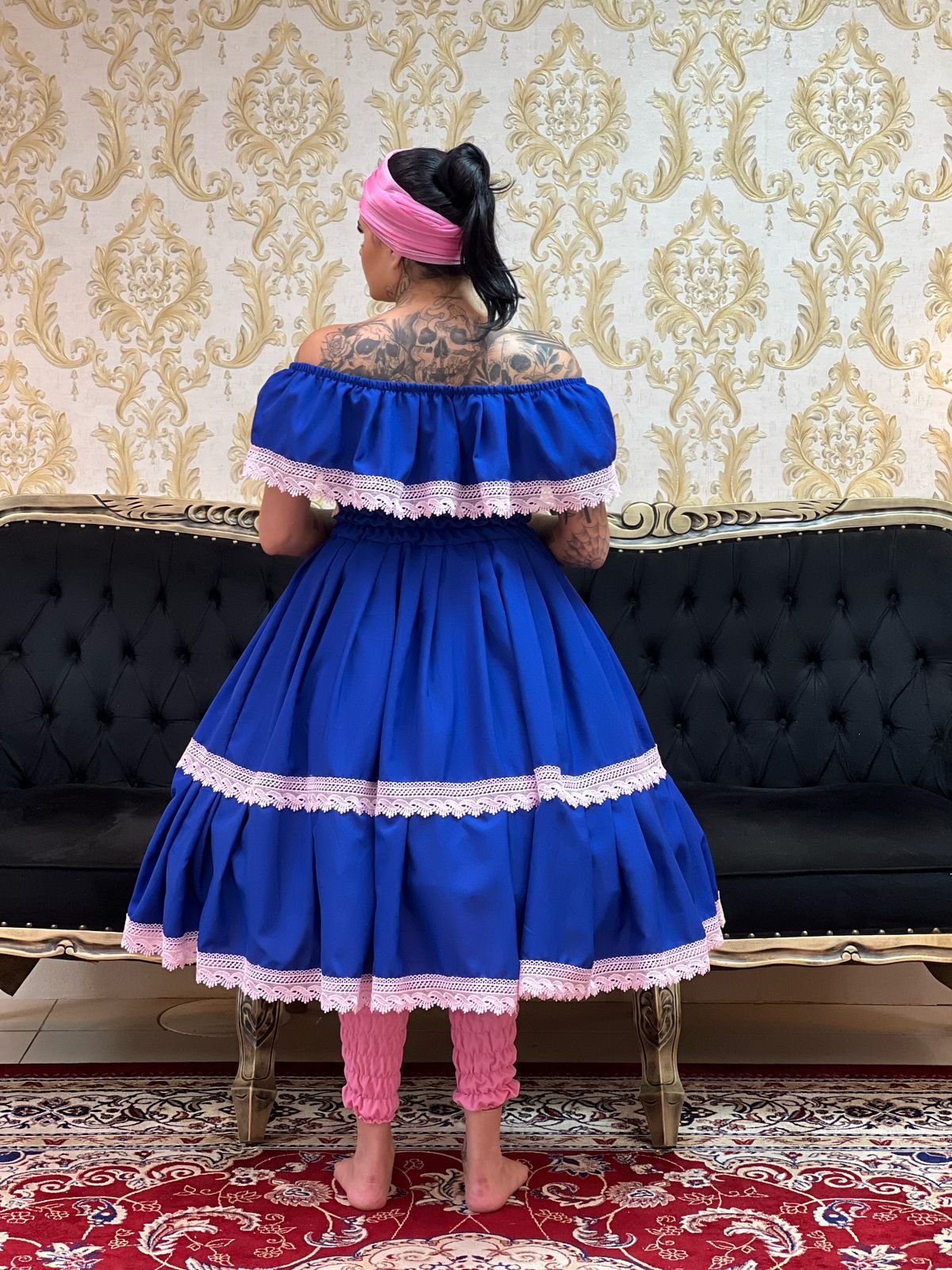 Conjunto Guipir Fem Azulão/Rosa