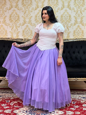 Saia Voal Longa Lilas