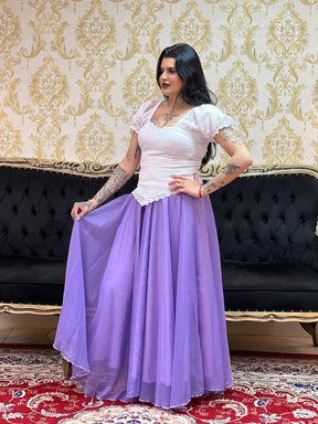 Saia Voal Longa Lilas
