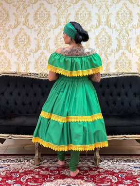 Conjunto Guipir Fem Verde/Amarelo